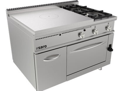 SARO glødepladeovn med gasovn + 2 brændere + låge 
Model LQ / TPG6LO