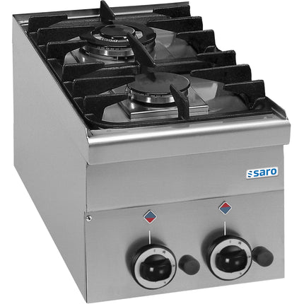Cuisinière à gaz SARO, 2 brûleurs, plan de travail Ligne 600
modèle G2S6