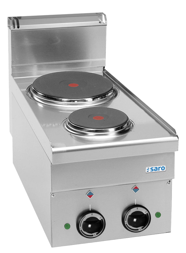 Elektroherd SARO, 2 Kochplatten, Arbeitsplatte 600 Line
Modell E26