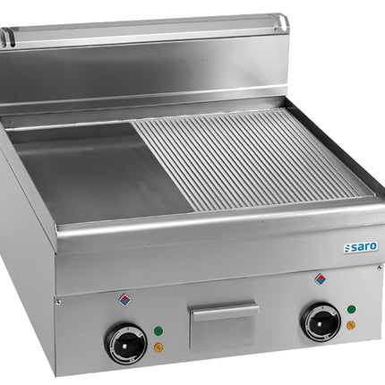 SARO Electric Grill Plate 1/2 Smooth 1/2 Ribbed 600x600
model EFT66LR