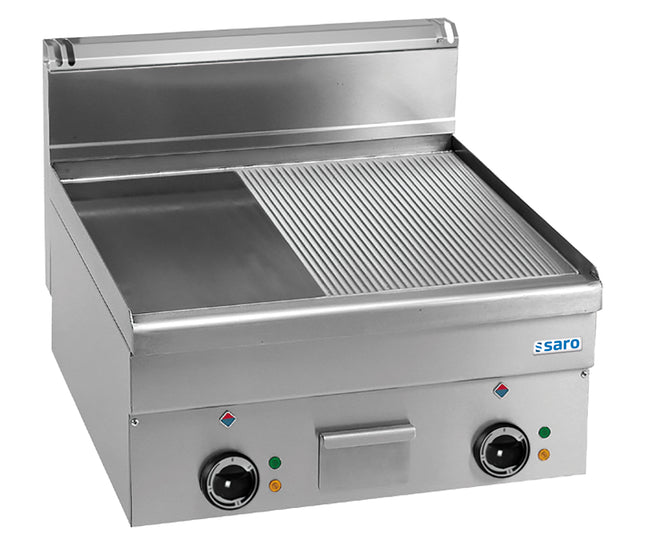 SARO elektrický grilovací talíř 1/2 hladký 1/2 žebrovaný 600x600
model EFT66LR
