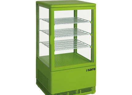 SARO mini-kølevitrine med cirkulationsluft 68 liter, 
model SC 70 grøn
