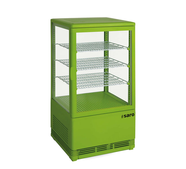 SARO mini-kølevitrine med cirkulationsluft 68 liter, 
model SC 70 grøn