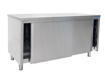 SARO Rostfritt stålskåp, skjutbart Dörr - 600 mm djup, 1200 mm