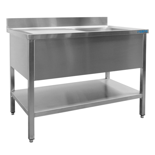 SARO Spoelbak met 1 spoelbak, rechts - 600 mm diep, 1000 mm