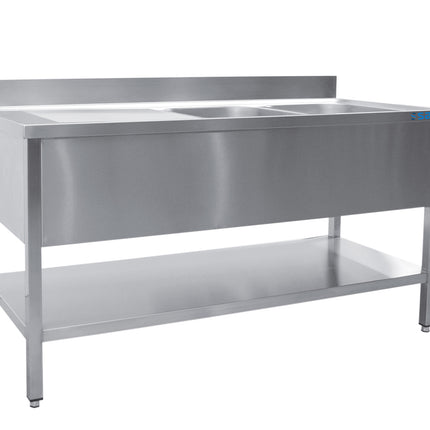 SARO Sink with two basins, right - 600 mm depth, 1200mm