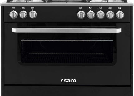 SARO multifunktionskomfur, gas/el 
Model TS95C61LNE, sort