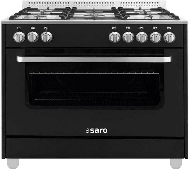 SARO multifunktionskomfur, gaz/el 
Model TS95C61LNE, sort