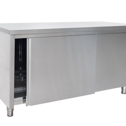 SARO rustfrit stålskab, skydedør - 700 mm dybde, 1200 mm