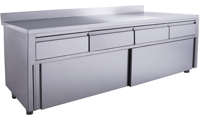 SARO Skydedørsskab - 4 skuffer.1800X700mm med opstående