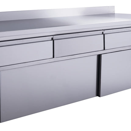 SARO Schiebetürenschrank – 4 Schubladen. 2000 x 700 mm mit Aufkantung