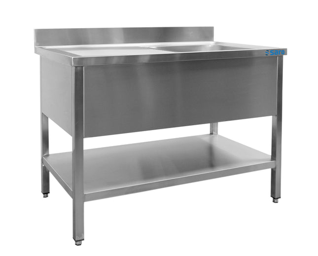 SARO Spoelbak met 1 spoelbak, rechts - 700 mm diep, 1000 mm