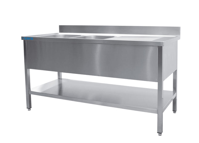 SARO Sink with two basins, left - 700 mm depth, 1200mm