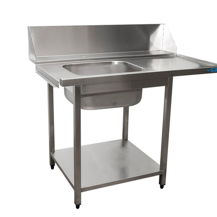 SARO Supply table for dishwasher left, 1 basin, 1200mm