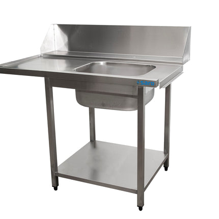 SARO Supply table for dishwasher right, 1 basin, 1200mm