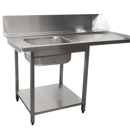SARO Supply table for dishwasher left, 1 basin, 1600mm