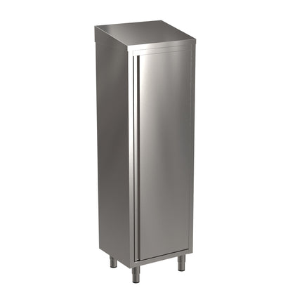 SARO RVS hoge kast met 3 planken, schuin dak, 600mm