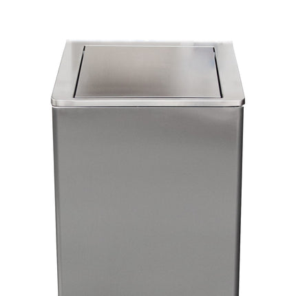 SARO Stainless steel rubbish bin with hydraulic damper 
model APOLLO 60 ltr