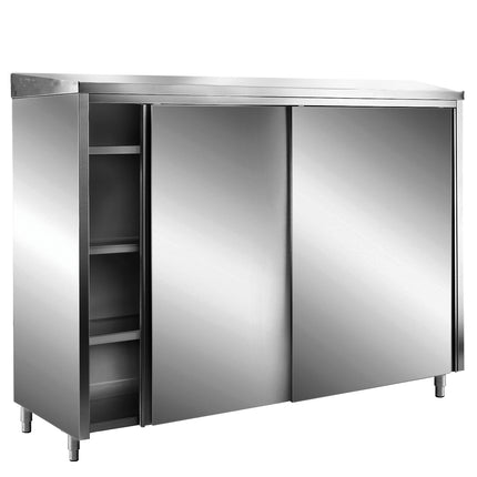 SARO RVS opbergkasten met schuifdeuren AISI 430, schuin dak, 1200x700