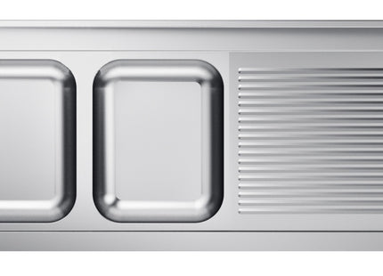 Bordplade med 2 vaske - venstre - 700 x 1600 mm