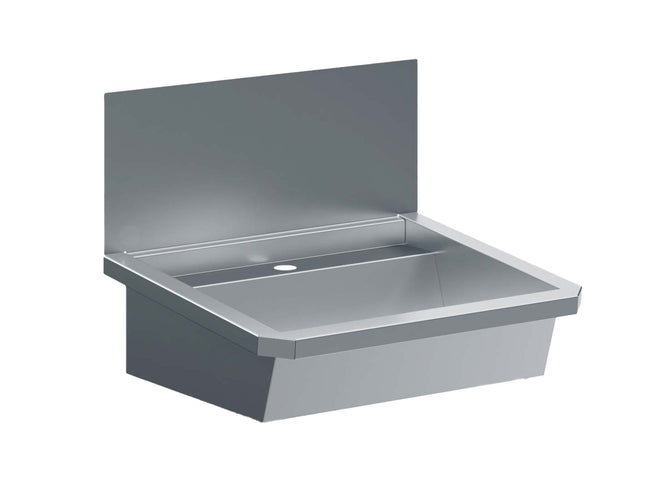 LAVABO INOX 1 ROBINET 600MMBOUCHON DE VIDANGE ET PARE-ÉCLABOUSSURES INCLUS, HORS ROBINET