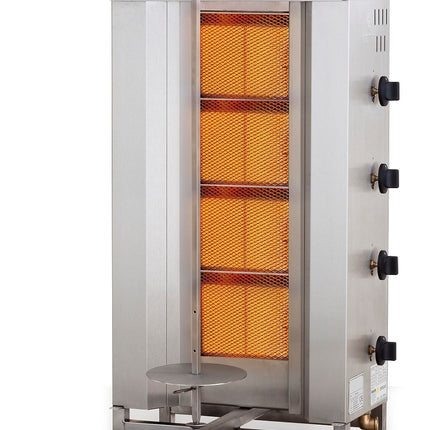 GYROS-GRILL-GASMOTOR AUF 4 HEIZZONEN