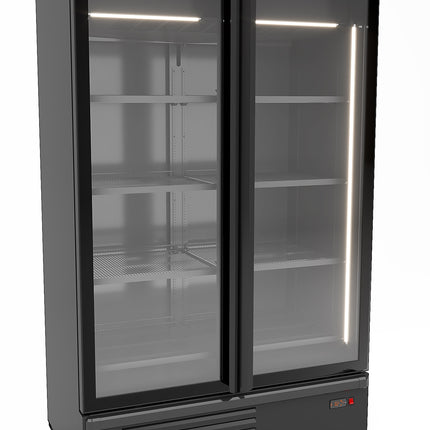 REFRIGERATOR 2 GLASS DOORS BLACK 1200L