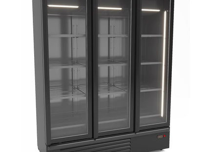 RÉFRIGÉRATEUR 3 PORTES VITRÉES NOIR 1555L