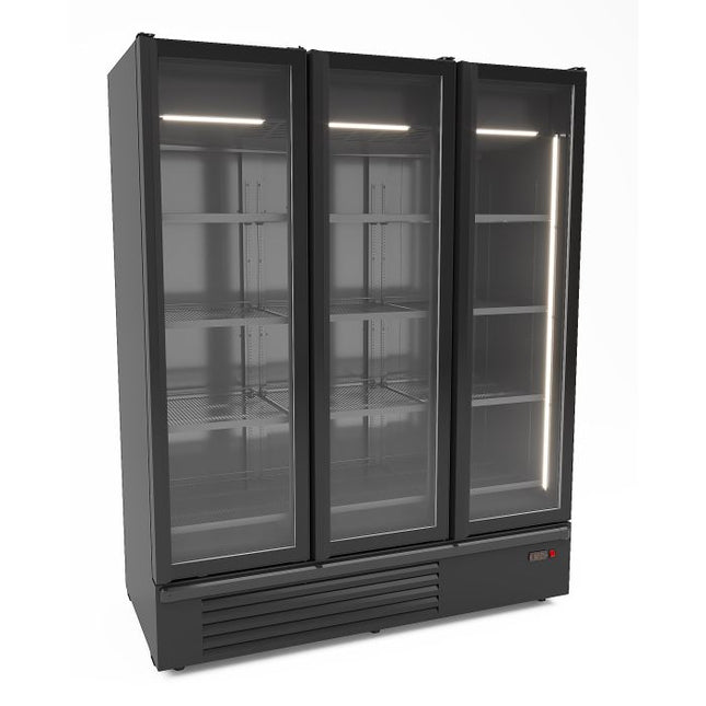 RÉFRIGÉRATEUR 3 PORTES VITRÉES NOIR 1555L