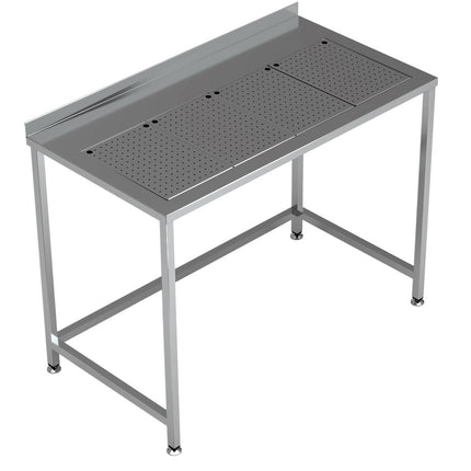 WORKTABLE WITH INTEGRATED DRIP-TRAY 1200X650