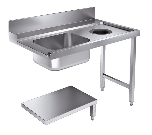 ENTRY TABLE BOTTOM SHELF WITH WASTE HOLE 1200 RIGHT FOR 7280.0045-0046