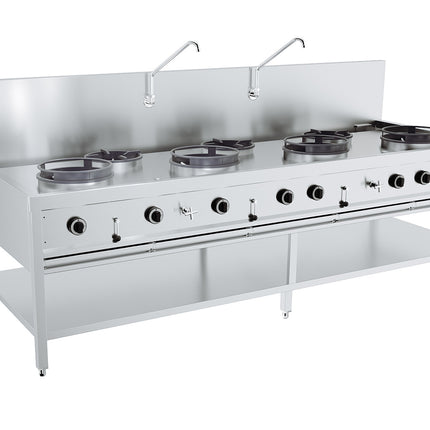 GAS WOK TABLE 4X17kW + 3X9kW