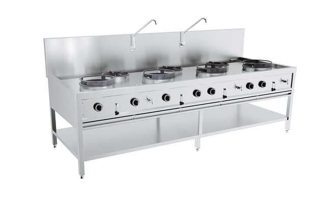 GAS WOK TABLE 4X17kW + 3X9kW