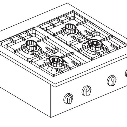 GAS RANGE 4 BU. 18KW