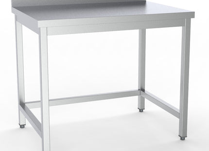 Arbejdsbord med åbent understel og bagkant – fladpakket – 700 × 2.000 mm