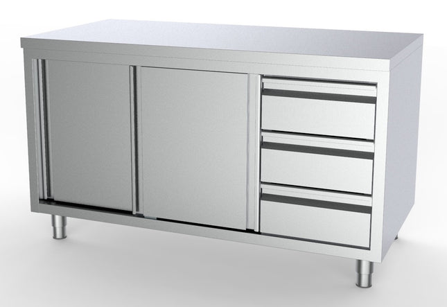 700 WORKTABLE SLIDING DOORS DRAWERS RIGHT 2000