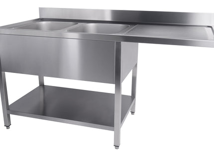 Bord til opvaskemaskine - med hylde - 700 x 1600 mm