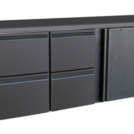 BARCOOLER BLACK 1 DOOR AND 4 DRAWERS
