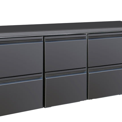 BARCOOLER BLACK 6 DRAWERS