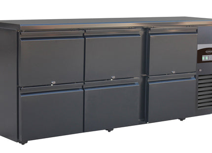 BARCOOLER BLACK 6 DRAWERS