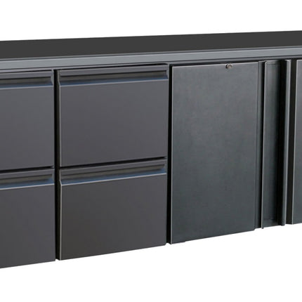 BARCOOLER BLACK 2 DOORS AND 2 DRAWERS