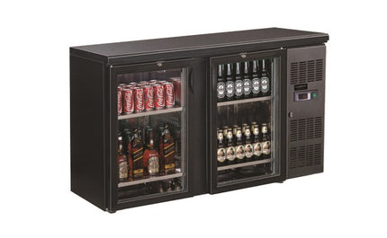 BACKBAR COOLER BLACK 2 GLASS DOORS