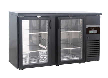 BACKBAR COOLER BLACK 2 GLASS DOORS