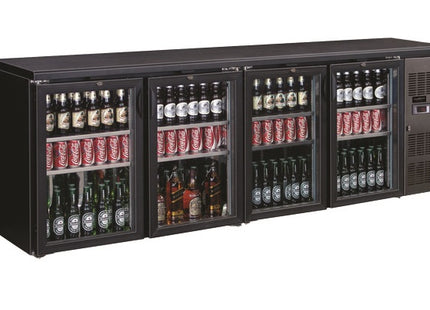 Backbar SORT 4 GLASDØRER