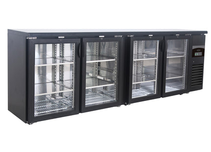 BACKBAR COOLER BLACK 4 GLASS DOORS