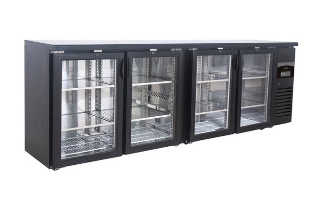 BACKBAR COOLER BLACK 4 GLASS DOORS