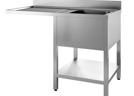 Bord til opvaskemaskine - med hylde - 700 x 1200 mm