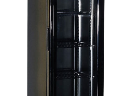 GLASS DOOR REFRIGERATOR NARROW BLACK