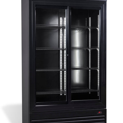 RÉFRIGÉRATEUR À PORTES COULISSANTES EN VERRE BEZ-780 SL NOIR