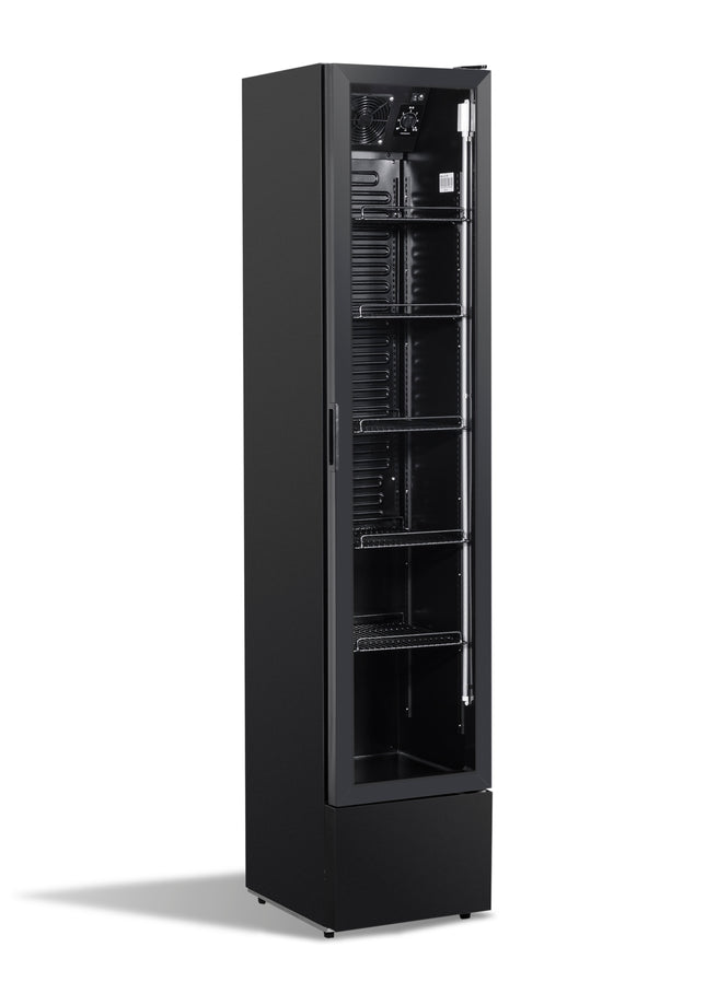 Glass Door Refrigerator Narrow Black Nap-150